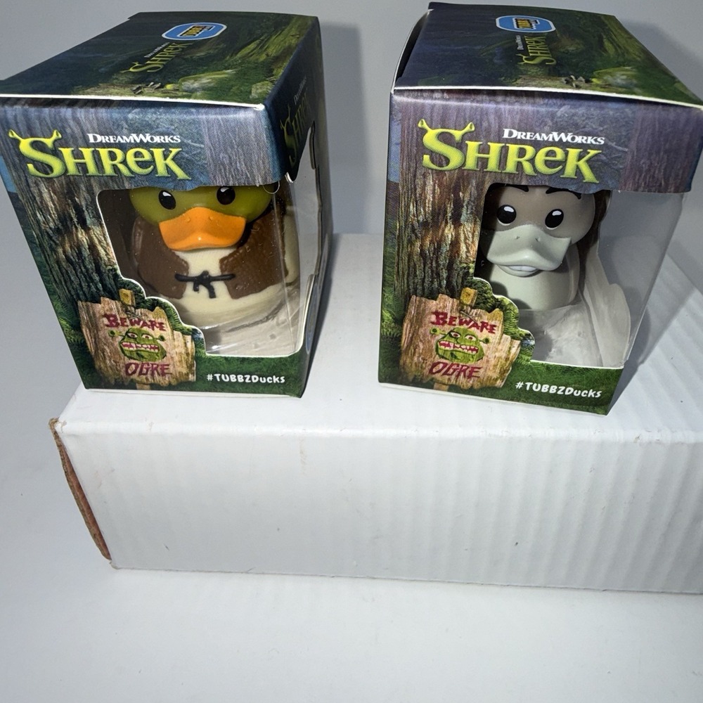 Mini Tubbz Shrek and Donkey 2 set Rubber Duck Vinyl NEW VHTF - Picture 2 of 3